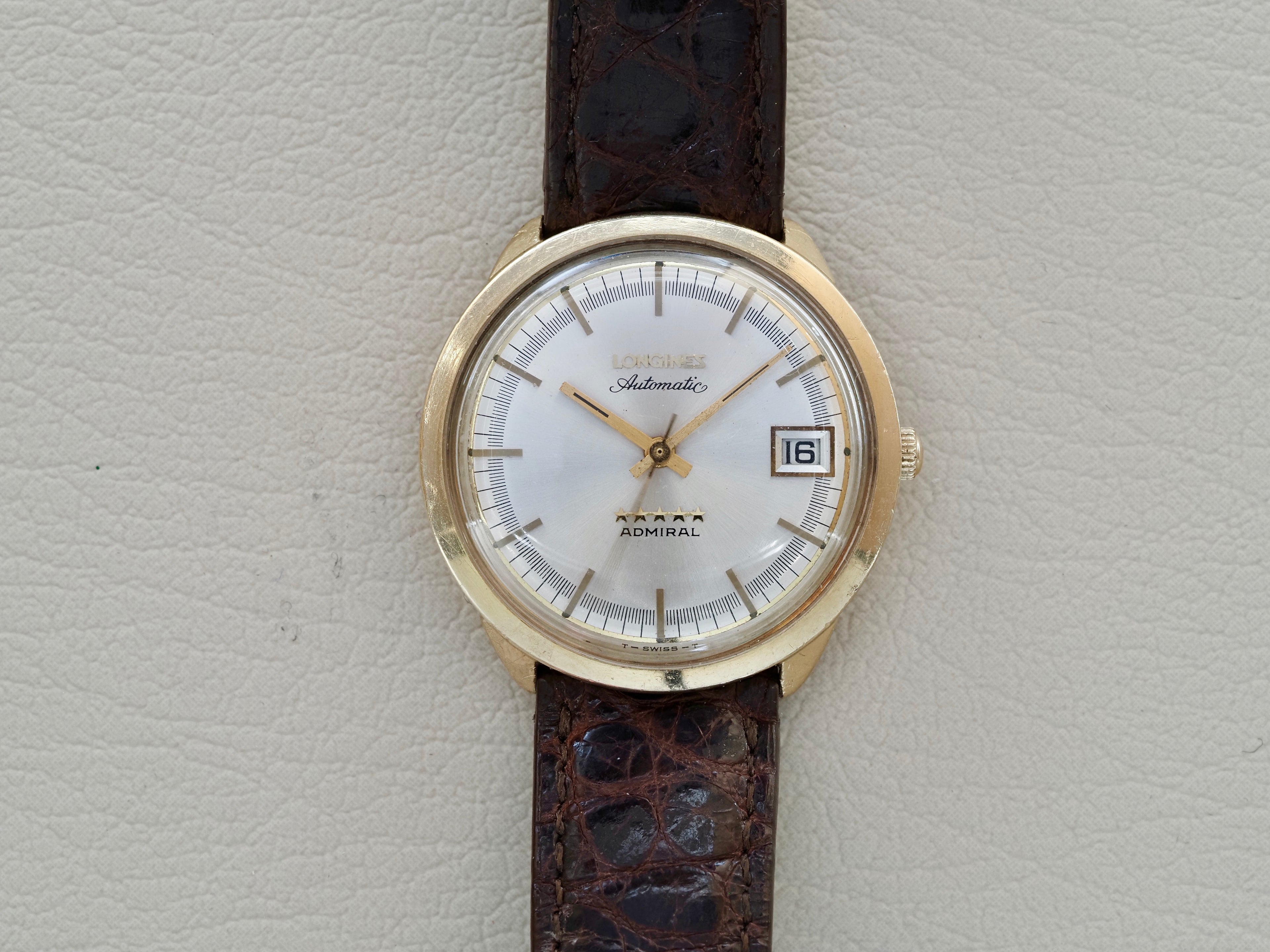 Montre vintage Longines Admiral, pour homme, proposée par Maison Vintage Watches.