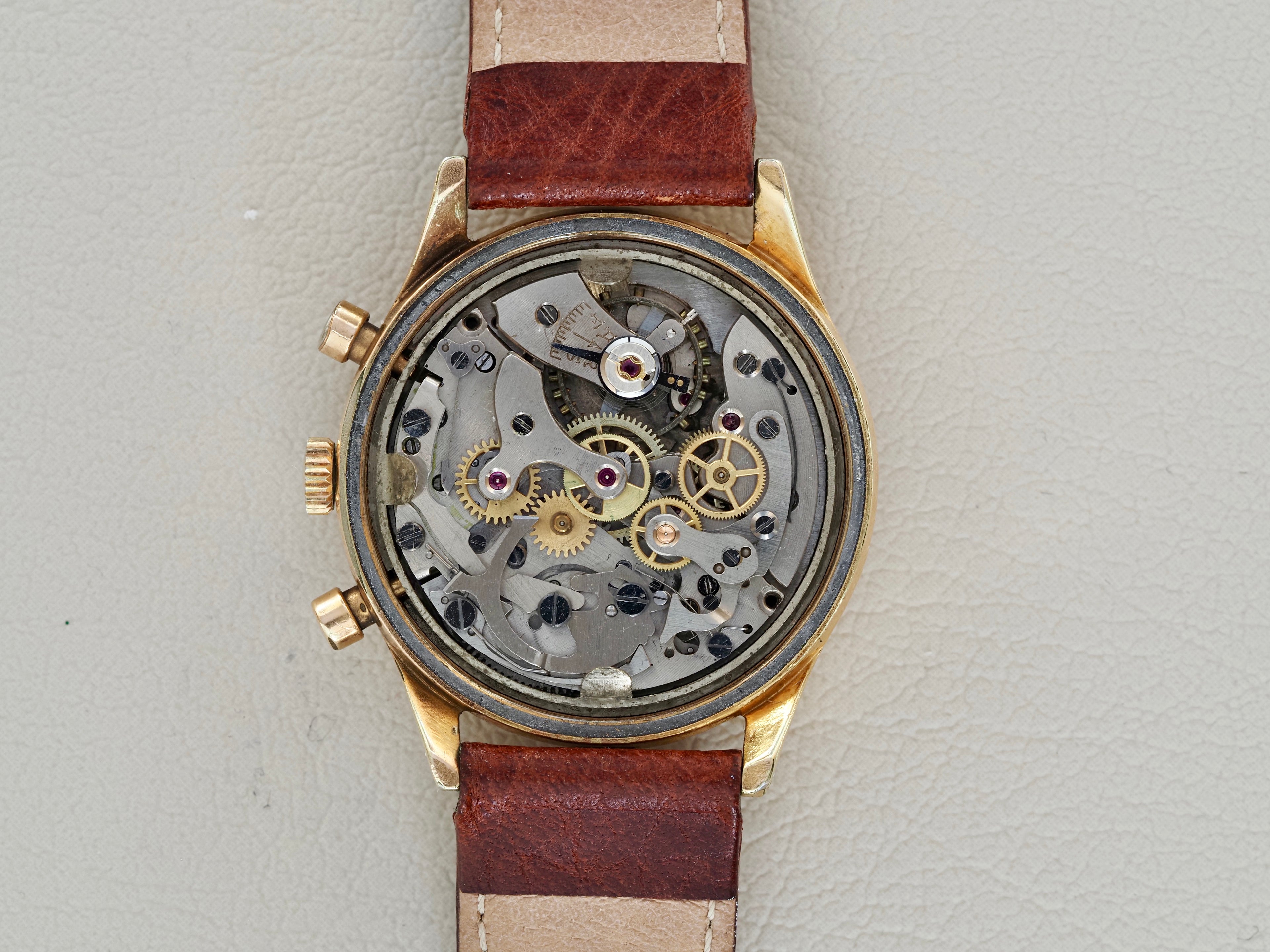 Montre vintage Olma Chronograph, pour homme, proposée par Maison Vintage Watches.