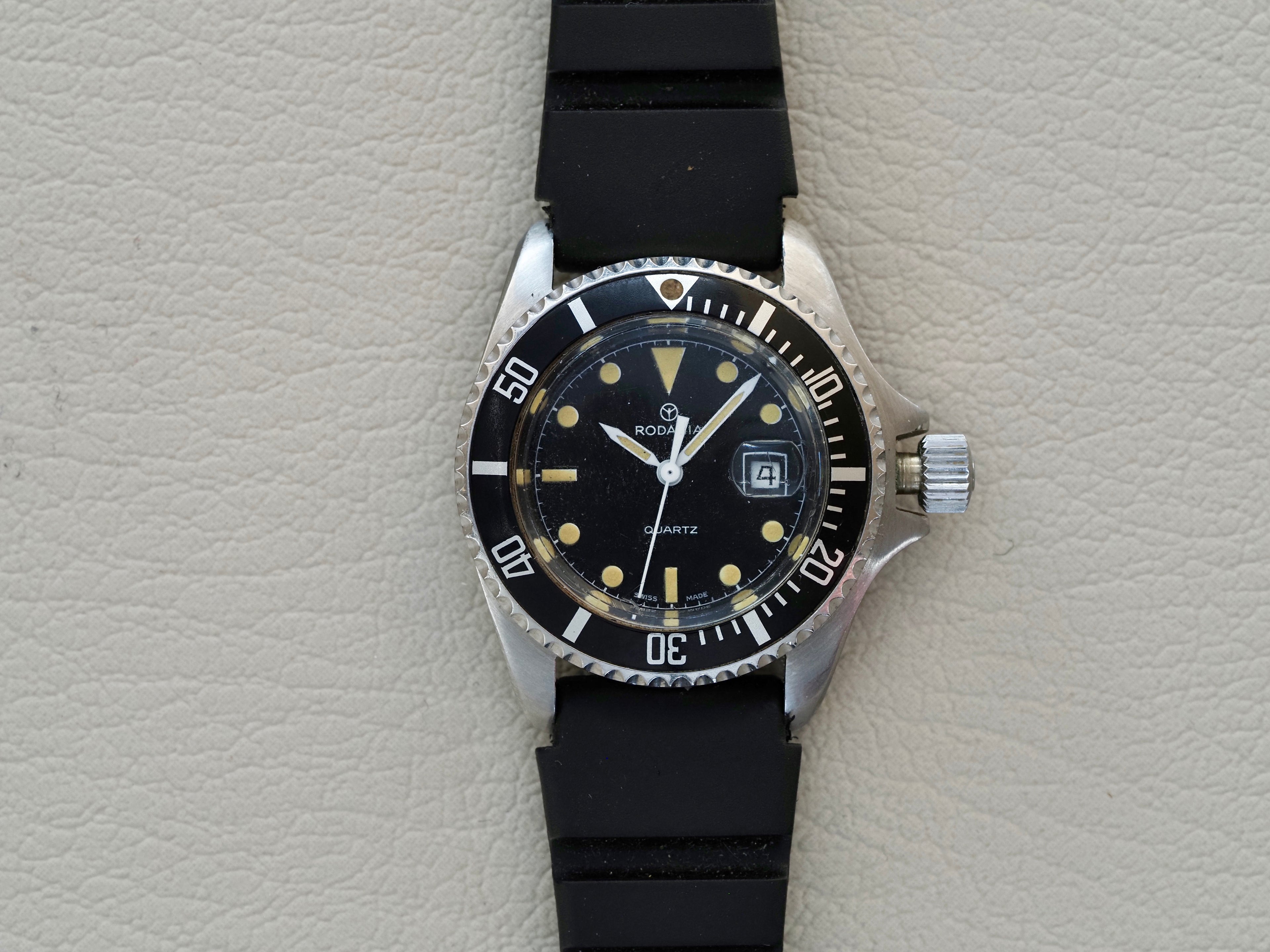 Montre vintage Rodania, pour homme, proposée par Maison Vintage Watches.