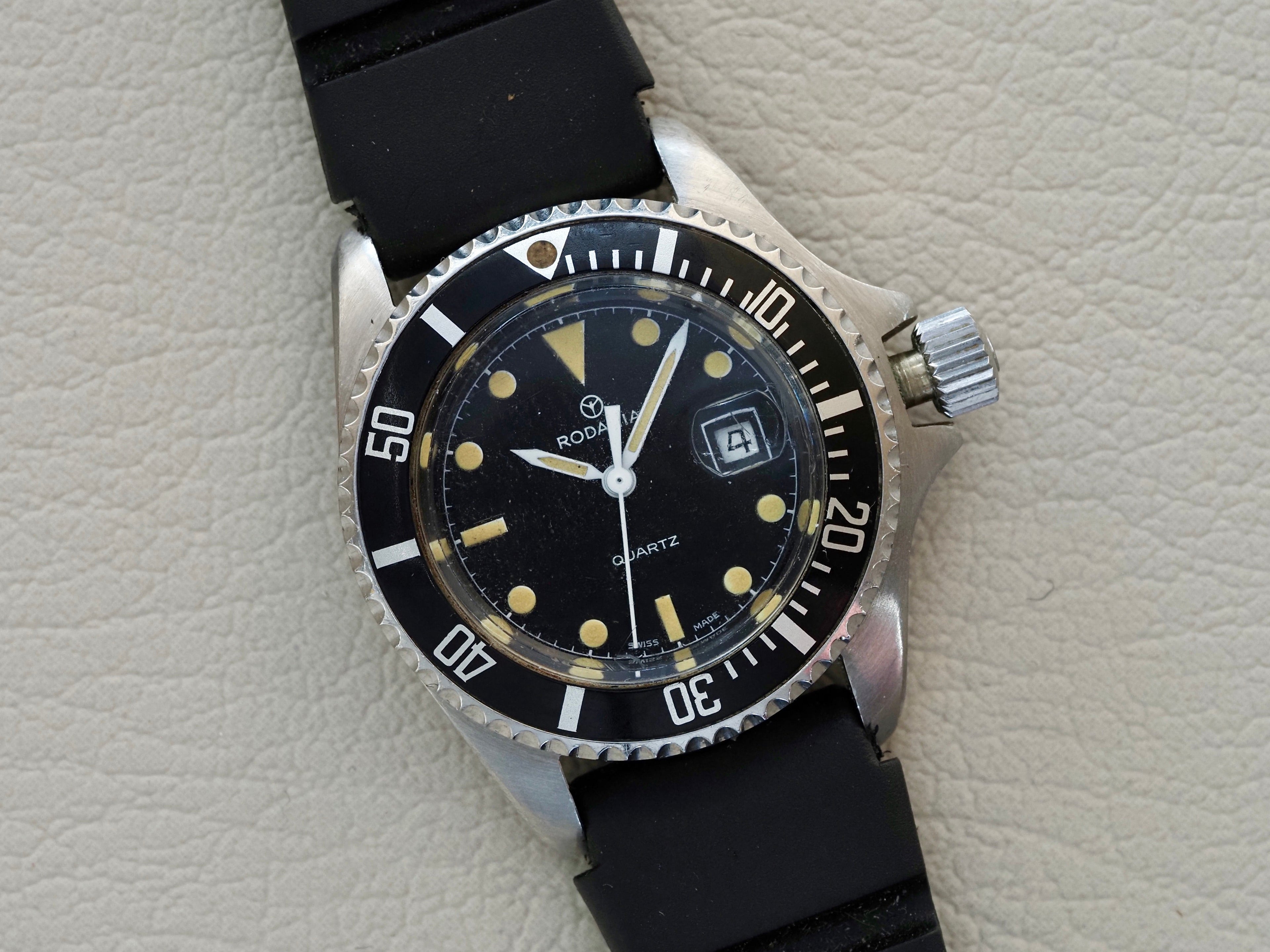 Montre vintage Rodania, pour homme, proposée par Maison Vintage Watches.